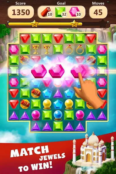 Jewels Planet - Match 3 Puzzle  [МОД Много монет] Screenshot 1